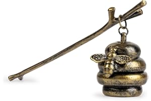 AIM & GGKK Vintage Bronze Beehive Candle Snuffer Extinguisher - Long Handle for Safe Flame Out, Decorative Candle Accessory with Bee Design