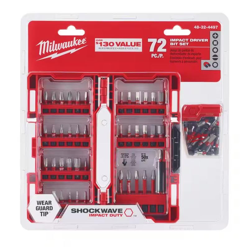 Photo 1 of (PARTIAL SET) (BAGGED) Milwaukee SHOCKWAVE Impact Duty Alloy Steel Screw Driver Drill Bit Set (72-Piece) 48-32-4497