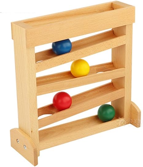 Amazon Co Jp ボールトラッカー幼児初期開発玩具モンテッソーリ教材0 3歳視覚感覚と焦点運動木のおもちゃ ホーム キッチン