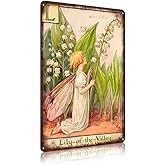 Flower Fairy Wall Decor Vintage Metal Tin Signs Fairy Garden Accessories - Kingcup