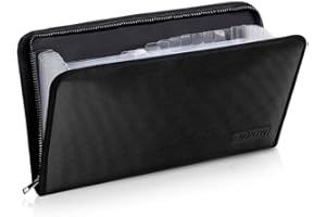 ENGPOW Expanding File Folder (11.4"x6.7") A5 Size Document Organizer Fireproof Money Bag 13 Pockets Zipper Closure Portable Filing Wallet Holder Storage for Check,Bill,Receipts,Tickets