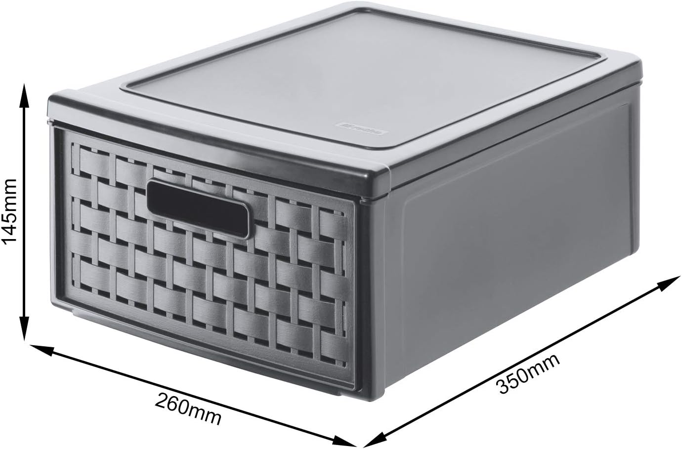 Rotho, Country, Drawer box 8.3l with 1 drawer in rattan-look, Plastic (PP) BPA-free, anthracite - Image 5