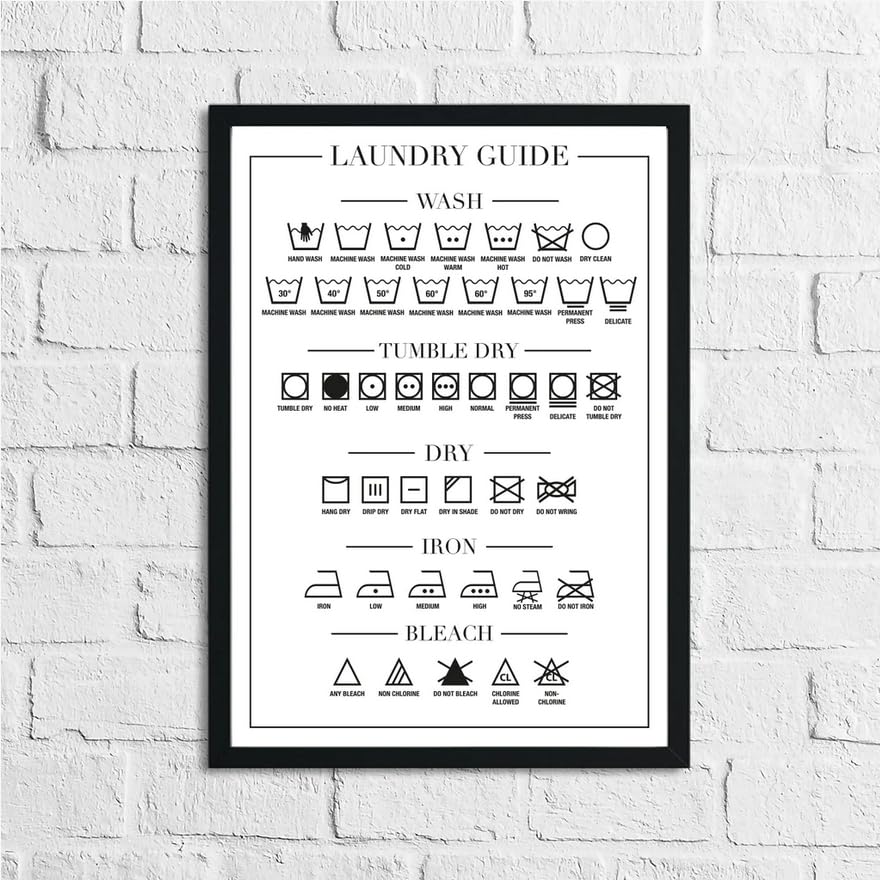 JasonCarlMorgan WinsterCreations Laundry Guide 2 Simple Wall Home Decor Print A5 High Gloss