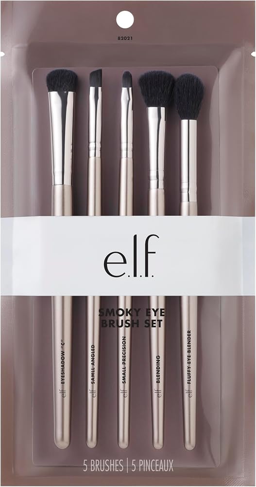 e.l.f. Smoky Eye Brush Kit, 5-Piece Makeup Brush Kit For Creating A Smoky Eye Look, Apply & Blend Eyeshadow, Vegan & Cruelty-