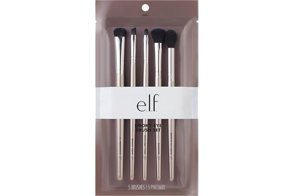 e.l.f. Smoky Eye Brush Kit, 5-Piece Makeup Brush Kit For Creating A Smoky Eye Look, Apply & Blend Eyeshadow, Vegan & Cruelty-