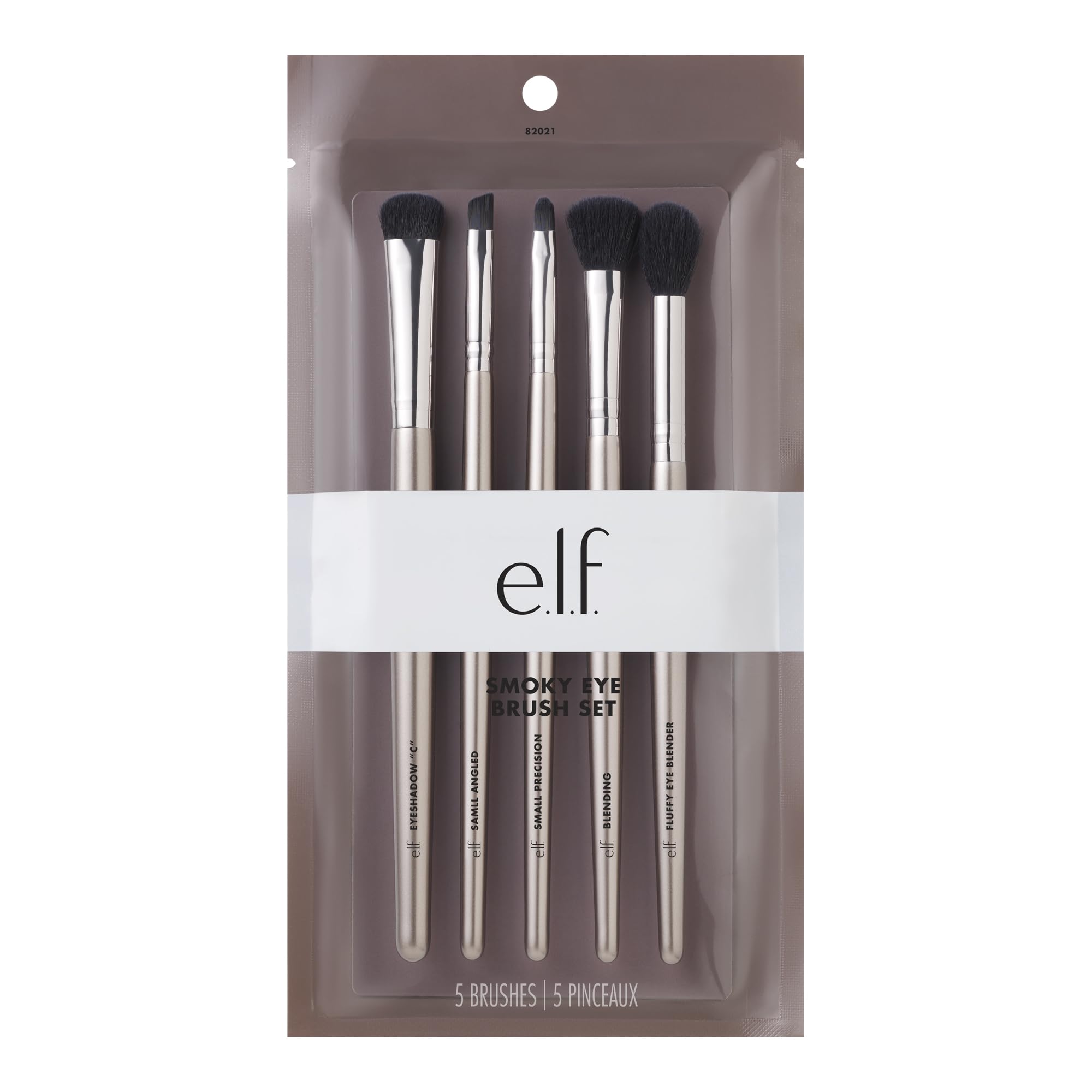 e.l.f. Smoky Eye Brush Kit, 5-Piece Make-up Brush Set for Creating a Smoky Eye Look, Apply & Blend Eyeshadow, Vegan & Cruelty-Free
