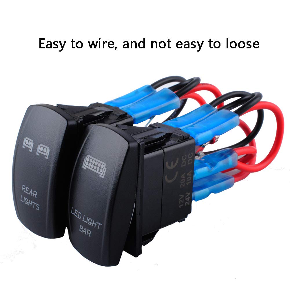 5pin LED Light Bar Rocker Switch & Rear Lights Rocker Switch ONOFF LED Light UTV Rocker