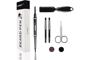 Beard Filler for Men - Water Resistant, Sweat Proof, Long Lasting & Natural Finish Barber Pencil, Mustache Repair Shape, Two 