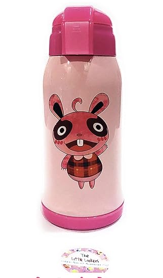 THE LITTLE LOOKERSStainless Steel Insulated Sipper Bottle for Kids/Sipper School Bottle/Sipper Bottle with Straw/Travelling Water Bottle for Kids with Pop up Straw (Pink,600mll)