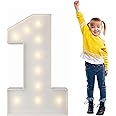 3FT Light Up Numbers Pre-Cut Frame Giant Marquee Numbers 1, Mosaic Numbers for Balloons, First 1st 21st Birthday Anniversary Decorations Party Decor