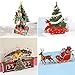 Coogam 3D Pop Up Christmas Cards, 4 Pack Blank Greeting Holiday Cards with Envelope New Year Handmade Gifts Xmas Galloping Reindeer Santa Bells Tree