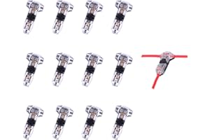 MAVELOVS Low Voltage Wire Connector, Quick Solderless Wire Splice Connector, 12 Pack T Tap Wire Connectors, No Stripping 2 Way Wire Connectors, Fits 24-20 AWG Stranded/Solid Electrical Wires, T Type 1 Pin