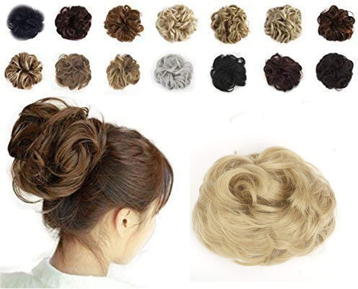 Haironline Scrunchie Bun Up Do Hair Piece Hair Ribbon Ponytail Extensions Wavy Curly