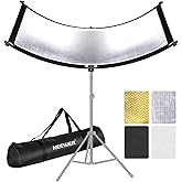 Neewer Clamshell Light Reflector Diffuser with Carrying Bag, 39”×18”/100x45cm Photography Curved Lighting Reflector for Photo