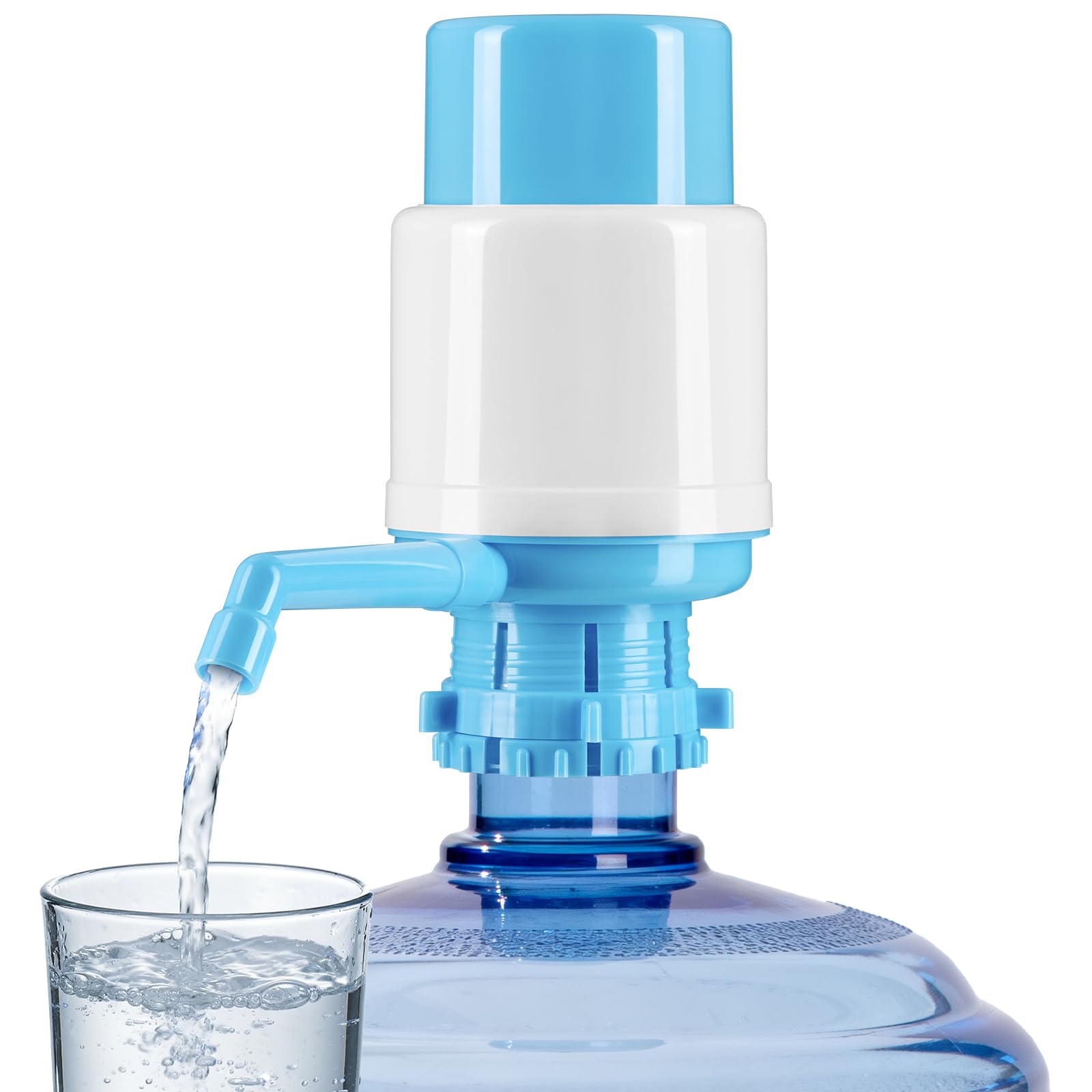 Photo 1 of Water Bottles Dispenser Blue Manual Hand Pressure Drinking Fountain Pressure Water Press Pump