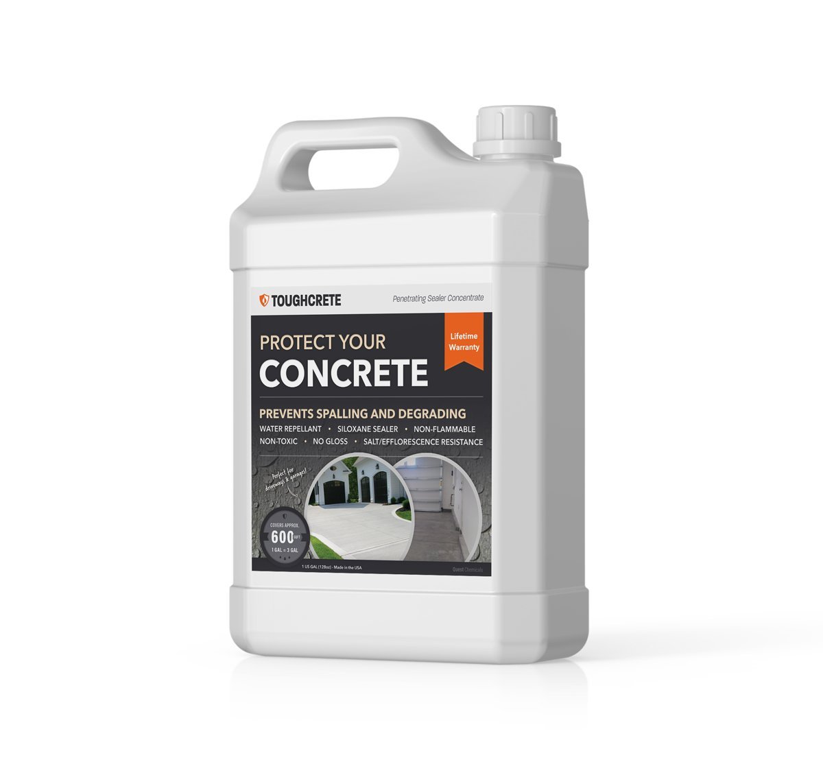 ToughCrete Concrete Sealer 1 Gallon (Covers 600SqFt) Concrete