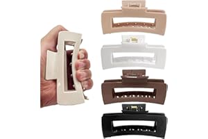 4PCS Soft Silicone Hair Clips For Women Flexible Cozy Hair Claw Clips for Thin Thick Hair Square Cloud Large Claw Clip