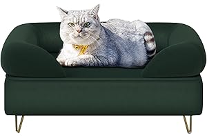 Yoonnie room Dog Couch,Cat Sofa,Puppy Bed, Dog Chair for Small Pet,Pet Sofa, Wooden Frame and Velvet Fabric,Cat Couch for Small Cats&Dogs &Puppy Rest,Emerald
