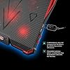 Laptop Cooling Pad 12"-17.3", Ultra Quiet Laptop Cooler Stand with 5 Fans at 2200RPM, Gaming Laptop Cooling Pad with Red LED Lights, 2 USB Ports, 7 Adjustable Height, Light Weight Cooling Stand