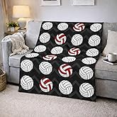 WFGUO Volleyball Blanket, 40" x 50" Lightweight Soft Throw, Gifts for Volleyball Lovers, Black
