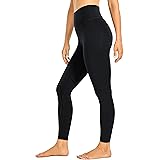CRZ YOGA Dames Naked Feeling Gym Leggings Squat Proof Hoge Taille Yoga Broek Boterachtig Zachte Ondoorzichtige Workout Gym Sport Panty met Zakken - 25 Inch zwart S