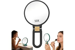 Modern Mirror 3-in-1 Magnifying Glass, 40X/50X Magnification Handheld Mirror with 360° Adjustable Handle, Handheld/Wall Mount