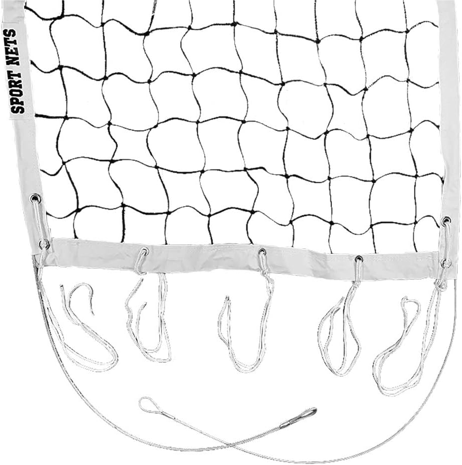 Hit Run Steal Volleyball Net - Official Replacement Tournament Net. Comes Knotted Net 32' x 39 Inches, 2 Fibber Glass End Rods, Heavy Duty Metal Tension Cables and 5 Rope Tie Downs On Each Side. : Sports & Outdoors