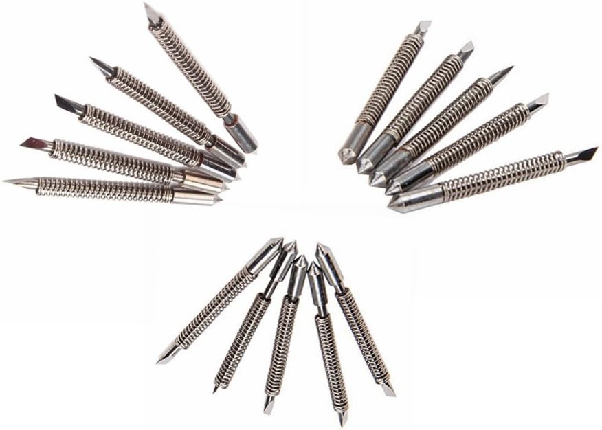 EMY Pack of 15 Blade for Cutting Plotter Vinyl Cutter Graphtec CB09 Silhouette Cameo Craft ROBO Pro with Springs, 30/45/60 degree