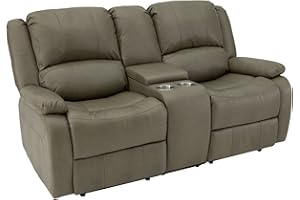 RecPro Charles 70" Double Recliner RV Sofa | Zero Wall Loveseat for Camper | Wall Hugger Couch | Fifth Wheel Theater Seating | Upgraded 2023 Fabric (Putty)