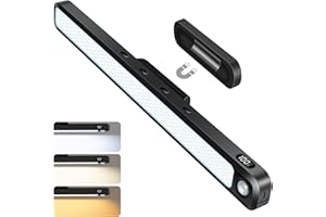 Ferswe 5W Motion Sensor Magnetic Light Bar, 2500mAh Rechargeable Under Cabinet Lighting with Battery Display, Eye-Friendly Mirror Lights, LED Light Bar for Cabinet, Closet, Bathroom and Desk