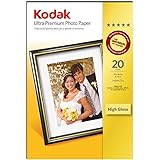 Kodak Ultra Photo Inkjet Paper, 10x15, (6" x 4") 20 Sheets