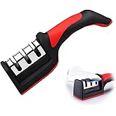 Kitchen Knife Sharpener, Professional 3-Stage Knife Sharpener for Kitchen Chef Knives for Straight and Serrated Blades, Safe 