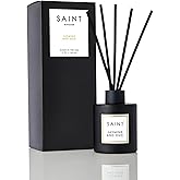 SAINT Reed Diffuser, Aromatherapy Diffuser Set with Scent Diffuser Sticks, Long-Lasting Oil Diffuser in Matte Black Glass Jar, Aroma Diffuser for Home, Bedroom, or Bathroom, 5oz, Jasmine and Oud