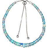 Natural Ethiopian Opal Gemstone Bolo Bracelet, Opal Crystals Beads, 925 Sterling Silver Jewelry, Rhodium Plated, Adjustable Slider Chain, Birthday, Anniversary, Women Gift, Mother's Day
