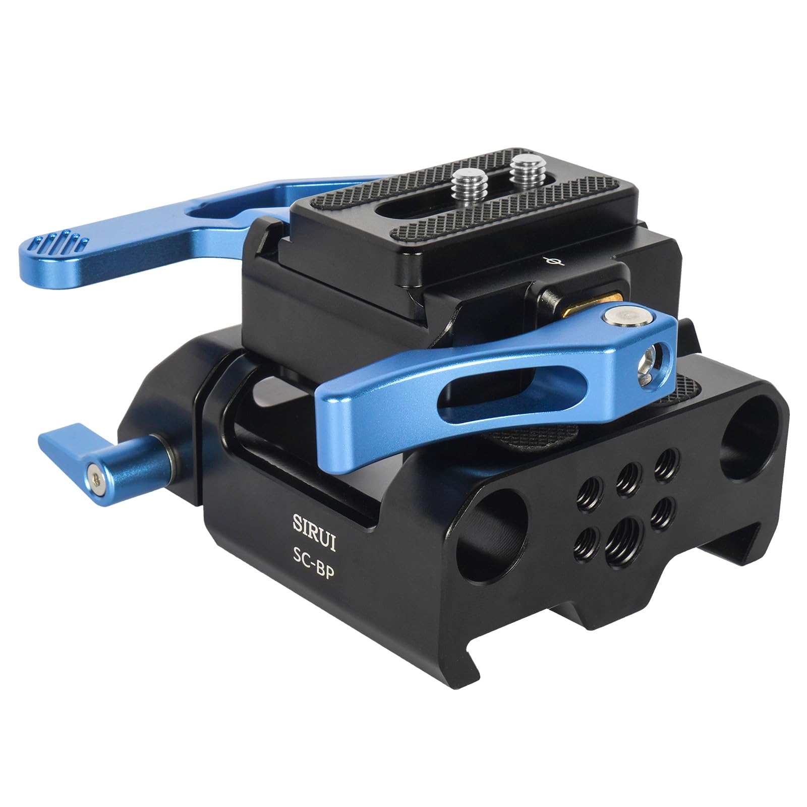 SIRUI Camera Baseplate with Dual 15mm Rod Rail Clamps, Base Plate with Quick Release Plate for Tripod, Shoulder Rig, Follow Focus, SC-BP