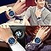 June & Ed Men's Wrist Watch Leather Band Casual Classic Quartz Watch with Sapphire Crystal Dial Window and Date / Chronograph / Waterproof Function - W0021