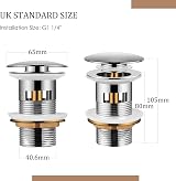 Hapilife Modern Brass Pop Up Waste Slotted Basin Sink Plug with Overflow view 6
