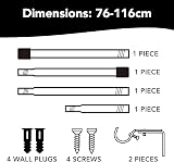 Deconovo 25mm Extendable Curtain Poles 76-116cm Silver Eyelet Rods view 5