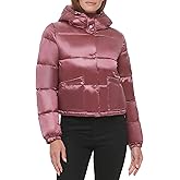 Calvin Klein womens Lightweight Cropped Hooded Snap Pockets Puffer
