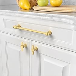 Amerdeco 10 Pack Brushed Gold Cabinet Pulls 10