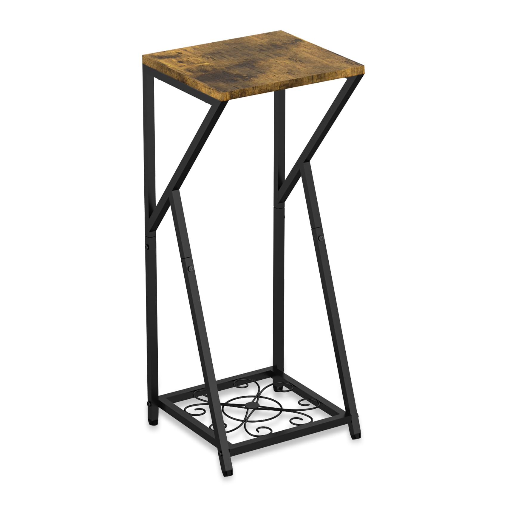 Eremaoy Tall Plant Stand Indoor Corner Metal Plant Shelf for Multiple Plants, 2 Tier Modern Wood Plant Support Flower Pot Holder Display Rack for Home Living Room Outdoor Balcony Garden Patio