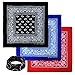 Basico Bandanas Value Pack 100% Cotton Paisley Head Wrap with Tube Face Mask/Headband