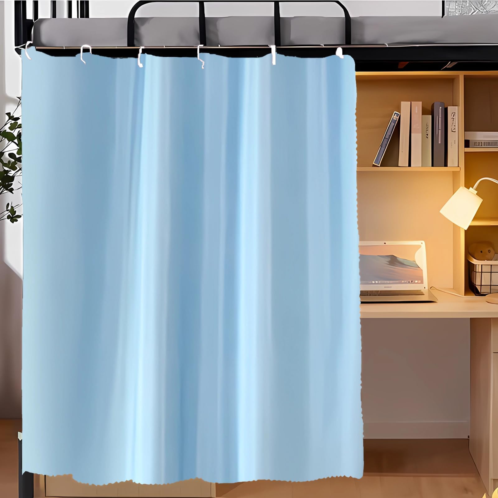 Photo 1 of AUCOOMA Blue,1 Piece Bed Curtains Single Sleeper Strong Blackout Heavy Duty Canopy Bunk Beds Bottom Top Privacy