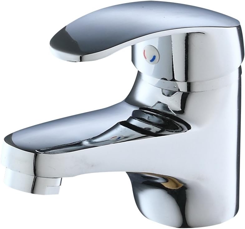 Eridanus Bathroom Basin Tap, Monoblock Sink Mixer Tap for Lavatory Single Lever Single Lever Hot and Cold Mixer Faucet, Polished Chrome