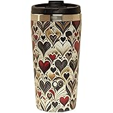AetherSip Heart Coffee Mug Tumbler – 15oz Insulated Stainless Steel Travel Cup with Lid, Cute Heart Design, Hot Cold Coffee Mug, Valentine’s Day Gift for Women, Mom, Friends