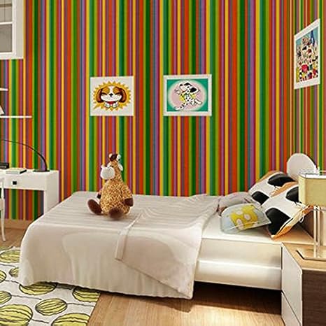 Bluelover Waterproof Stripe Wallpaper Self Adhesive Wardrobe Door