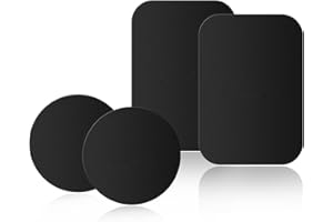 Metal Plate, 4 Pack Universal Mount Metal Plate with Adhesive for Magnetic Car Mount Cell Phone Holder, 2 Rectangular and 2 R