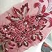 Shimmer Burgundy 3D Flower Lace Applique Crystal Sequined Embroidery Lace Patch Wedding Motif Sew on Dress Gown Costumes