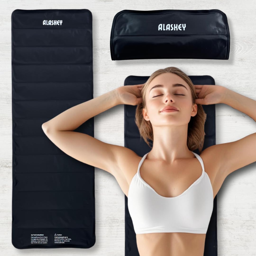 Photo 1 of Alaskey® Large Black Full Body Ice Pack | 45"x16" Reusable Relaxation Cooling Blanket | Perfect for Summer Comfort, Full-Body Cooling, Cold Therapy and Recovery After Physical Activity or Everyday Use