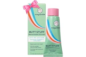 Megababe Hemorrhoidal Ointment | with 5% Lidocaine | Rapid Pain & Itch Relief | Shrinks Swollen Hemorrhoidal Tissue | 1.25 oz